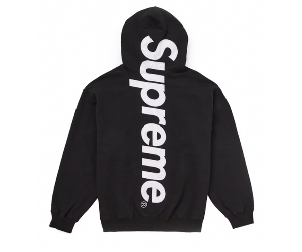 Supreme Satin Applique Hooded Sweatshirt FW24 Black – Coproom