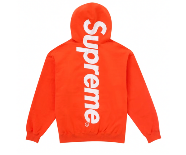 Supreme Satin Applique Hooded Sweatshirt FW24 Bright Orange