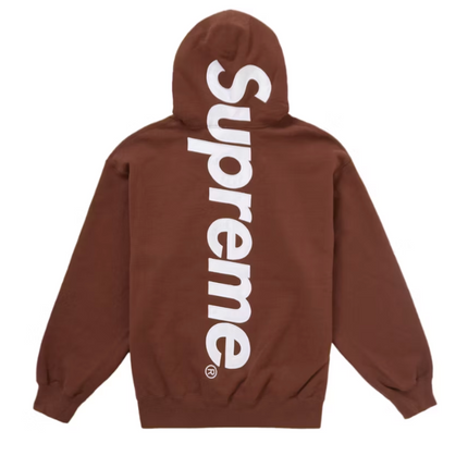 Supreme Satin Applique Hooded Sweatshirt FW24 Brown