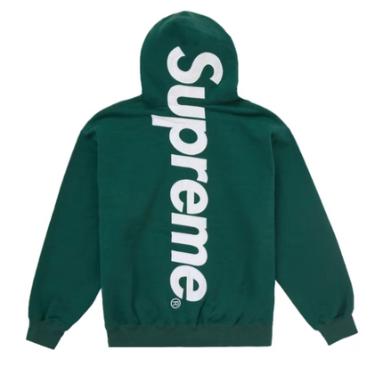 Supreme Satin Applique Hooded Sweatshirt FW24 Dark Green