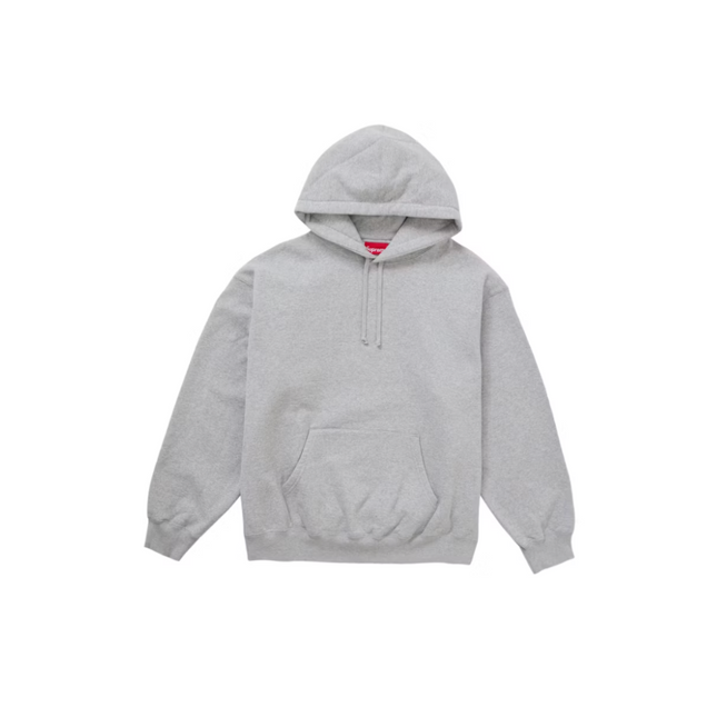 Supreme Satin Applique Hooded Sweatshirt FW24 Heather Grey
