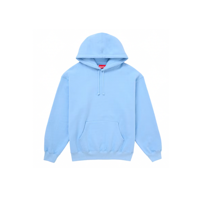 Supreme Satin Applique Hooded Sweatshirt FW24 Light Blue