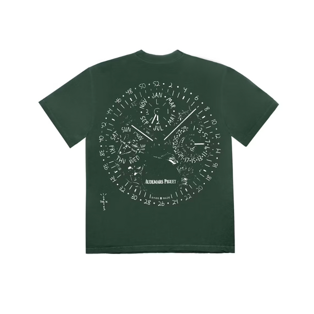 Camiseta con esfera de reloj Travis Scott CJ x Audemars Piguet verde