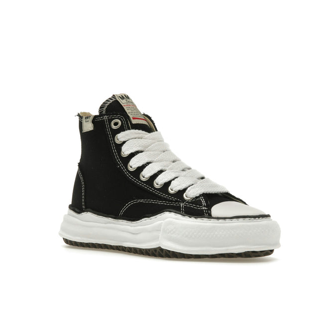 Maison Mihara Yasuhiro Peterson OG Sole Canvas High Black A01FW701-BLK, trois-quarts avant extérieur