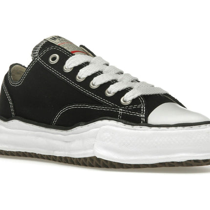 Maison Mihara Yasuhiro Peterson OG Sole Canvas Low Black A01FW702-BLK, trois-quarts avant extérieur