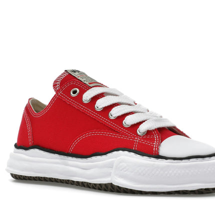 Maison Mihara Yasuhiro Peterson OG Sole Canvas Low Red A01FW702-RED, trois-quarts avant extérieur
