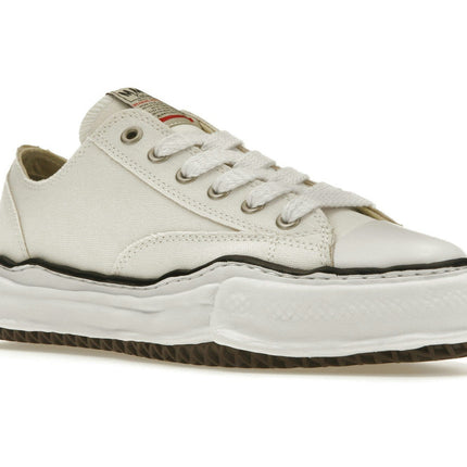 Maison Mihara Yasuhiro Peterson OG Sole Canvas Low White A01FW702-WHT, trois-quarts avant extérieur
