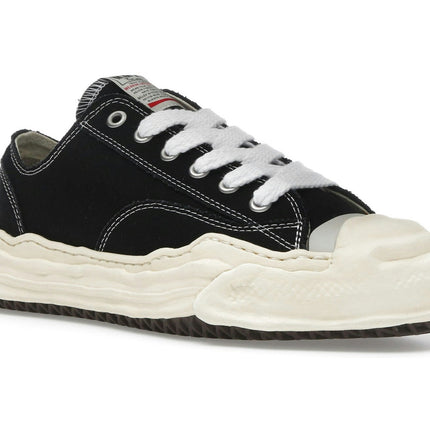 Maison Mihara Yasuhiro Hank Vintage Sole Canvas Low Black A09FW734-BLK, trois-quarts avant extérieur