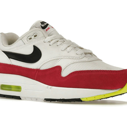 Nike Air Max 1 White Black Volt Rush Pink AH8145-111, trois-quarts avant extérieur
