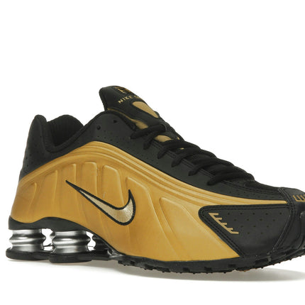 Nike Shox R4 Black Metallic Gold AR3565-005, trois-quarts avant extérieur