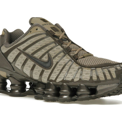 Nike Shox TL Khaki Ironstone Off Noir AR3566-201, trois-quarts avant extérieur