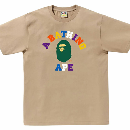 Bape Colors College Tee (SS24) Beige b8f601f8-2142-4f9a-a4e5-f403c9349932, vue principale