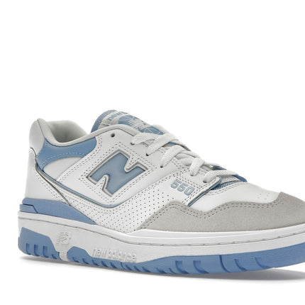 New Balance 550 White Blue Haze Rain Cloud BB550LSB, trois-quarts avant extérieur
