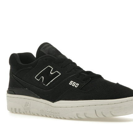 New Balance 550 Black Canvas BB550MDB, trois-quarts avant extérieur