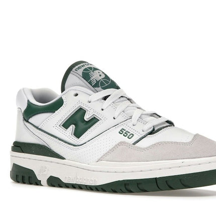 New Balance 550 White Green BB550WT1, trois-quarts avant extérieur