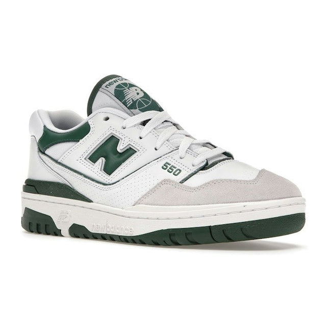 New Balance 550 White Green BB550WT1, trois-quarts avant extérieur