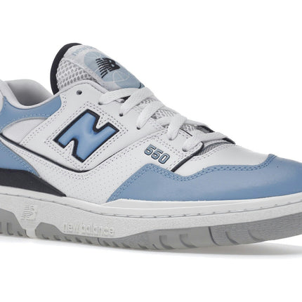 New Balance 550 White Carolina Blue BB550ZNA, trois-quarts avant extérieur