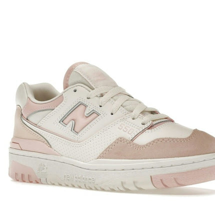 New Balance 550 White Pink BBW550WP, trois-quarts avant extérieur