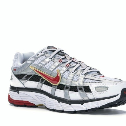 Nike P-6000 White Gold Red BV1021-101, trois-quarts avant extérieur