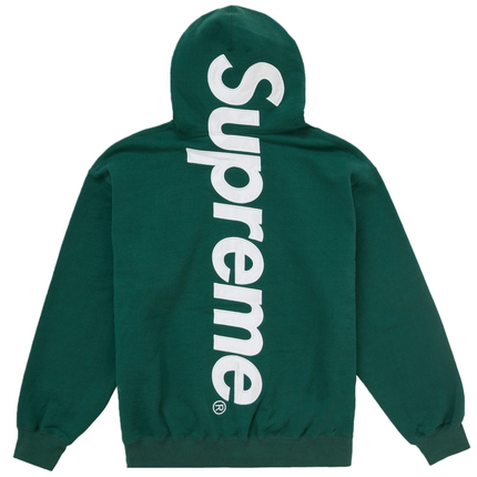 Supreme Satin Applique Hooded Sweatshirt FW24 Dark Green c3b21a9e-f988-464f-a68b-a4f31a0894be, vue principale