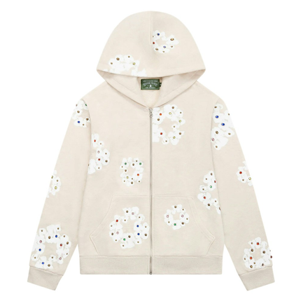 Denim Tears Rhinestone Cotton Wreath Zip Hoodie Oatmeal c81e42ea-8072-4a45-98d7-62761fe36a6b, vue principale