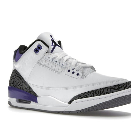 Air Jordan 3 Dark Iris CT8532-105, trois-quarts avant extérieur