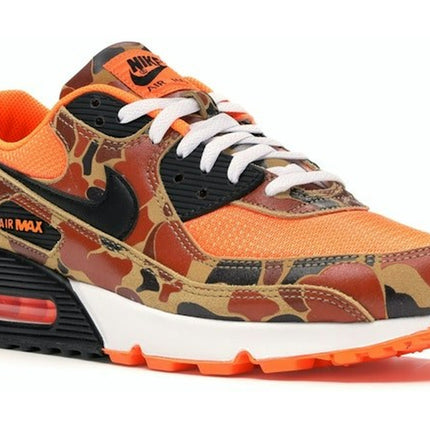 Nike Air Max 90 Duck Camo Orange CW4039-800, trois-quarts avant extérieur