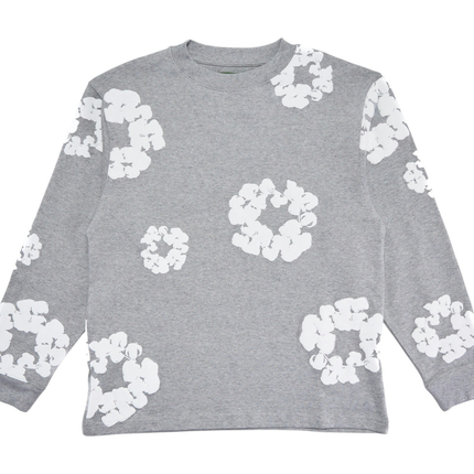 Denim Tears Long Sleeve Cotton Wreath T-Shirt Grey d93952c9-ce81-4944-a254-e9f35f96cdb3, vue principale