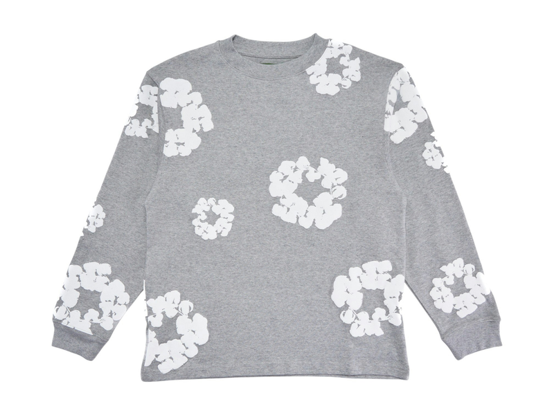 Denim Tears Long Sleeve Cotton Wreath T-Shirt Grey