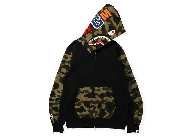 Bape 1st Camo Shark Full Zip Hoodie (FW21) Black