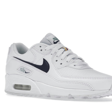 Nike Air Max 90 White Thunder Blue DH1316-101, trois-quarts avant extérieur