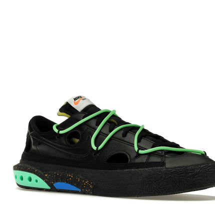 Nike Blazer Low Off-White Black Green DH7863-001, trois-quarts avant extérieur