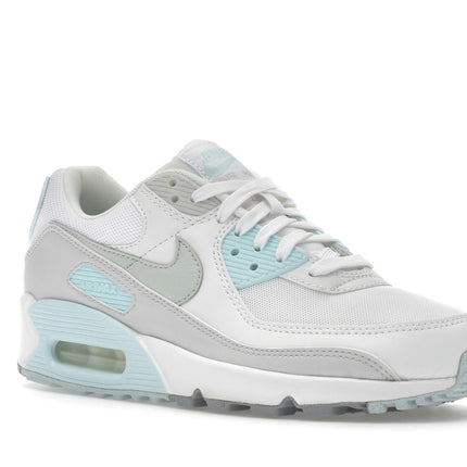Nike Air Max 90 White Glacier Blue DH8010-104, trois-quarts avant extérieur