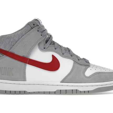 Nike Dunk High Light Smoke Grey Gym Red DJ6152-001, vue principale