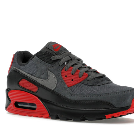 Nike Air Max 90 Smoke Grey Fire Red DM0029-007, trois-quarts avant extérieur