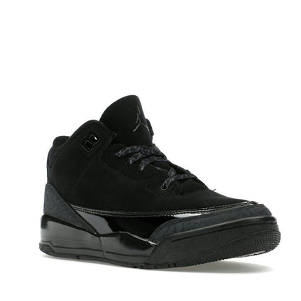 Air Jordan 3 Retro Black Cat (PS) DM0966-001, trois-quarts avant extérieur