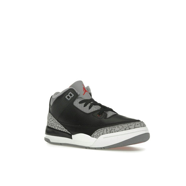 Air Jordan 3 Retro Black Cement (PS) DM0966-010, trois-quarts avant extérieur