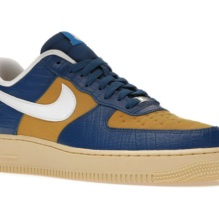 Nike Air Force 1 Low SP Undefeated 5 On It Blue Yellow Croc DM8462-400, trois-quarts avant extérieur