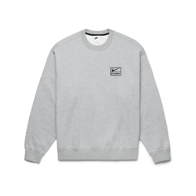 Nike x Stussy Crew Fleece Grey DO9337-063, vue principale