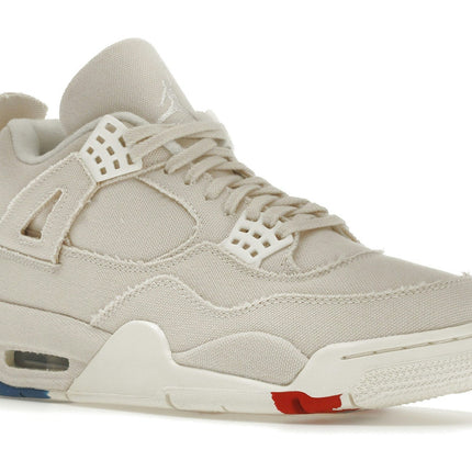 Air Jordan 4 Sail Canvas DQ4909-100, trois-quarts avant extérieur