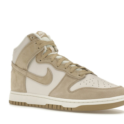 Nike Dunk High Tan Suede White DQ7679-001, trois-quarts avant extérieur