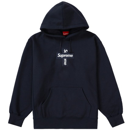 Supreme Cross Box Logo Hooded Sweatshirt Navy f7c8c9a8-c13b-457c-a9d0-2c602d93b94d, vue principale