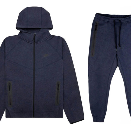 Nike Sportswear Tech Fleece Windrunner Full Zip Hoodie & Joggers Set Obsidian Heather/Black FB7921-473/FB8002-473, vue principale