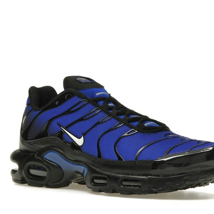 Nike Air Max Plus Premium Black Racer Blue FQ7331-001, trois-quarts avant extérieur
