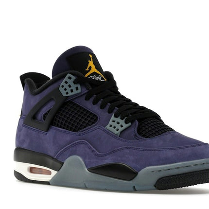 Air Jordan 4 Retro Lakers FV5029-500, trois-quarts avant extérieur