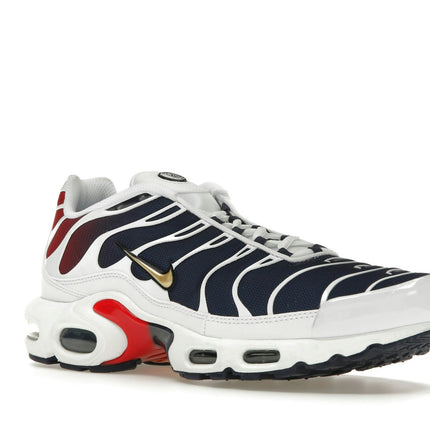 Nike Air Max Plus PSG FZ4776-100, trois-quarts avant extérieur