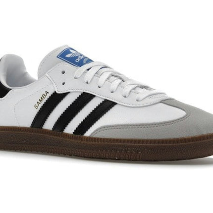 Adidas Samba Vegan White Gum H01877, trois-quarts avant extérieur