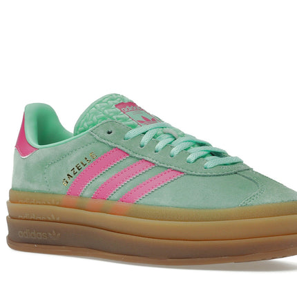 Adidas Gazelle Bold Pulse Mint Screaming Pink H06125, trois-quarts avant extérieur