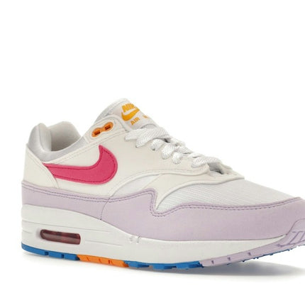 Nike Air Max 1 White Alchemy Pink HF5071-100, trois-quarts avant extérieur