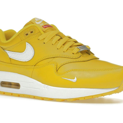Nike Air Max 1 '87 SP Supreme Speed Yellow HF8813-700, trois-quarts avant extérieur